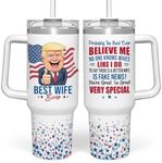 wowcugi Best Wife Ever Tumbler with Handle 40oz, Trump Wife Gifts for Birthday Christmas Anniversary Valentines Mothers Day, Gift for Wife from Husband