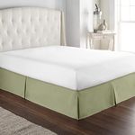 Hotel Luxury Bed Skirt/Dust Ruffle 1800 Platinum Collection-14 inch Tailored Drop, Wrinkle & Fade Resistant, Linens (Queen, Sage)