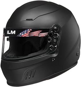 ILM Snell SA2020 Full Face Auto Car Racing Helmets for Men and Women Model 760(Matte Black, L)