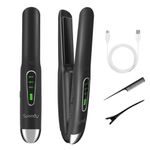 Sunmay Voga Cordless Hair Straightener and Curler 2 in 1, Cordless Travel Flat Iron for Touching Up Short Thin Fine Hair On The Go, Mini Portable Straightener with 4800mAh Battery, Quick Heat Up