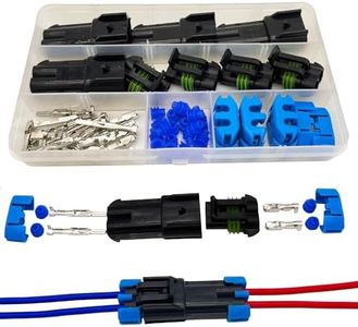 Twippo 14-12 AWG 2 Pin Connector Weather Pack Connectors Kit 2 Wire Waterproof Automotive Electrical Plug Connectors Quick Connect and Disconnect (4 Set)