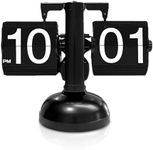 Retro Flip down Clock, Digital Flip down Clock Retro Vintage Design Auto Flip Clock Desk Clock Table Clock down Clock Mute for Living Room Study(Black)