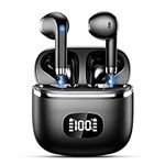 Wireless Earbuds, Bluetooth 5.3 Headphones HiFi Stereo with ENC Noise Cancelling Mic, Wireless Headphones 40H Playtime With LED Display, Touch Control, IP7 Waterproof Bluetooth Earphones, Black