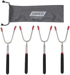 Camco Telescoping Roasting Forks | Allows for Roasting of Food Over an Open Fire | Features a Two-Prong Design | 4-Pack with Storage Bag (44015)