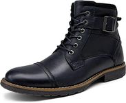 Vostey Men's Boots Boots for Men Casual Boots Motorcycle Combat Ankle Dress Boots Mens, Leatherbmy8001-black, 12