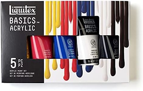 Liquitex BASICS Acrylic Paint Set, 5 x 75ml (2.4-oz) Tube Paint Set,2.5 Fl Oz (Pack of 5)