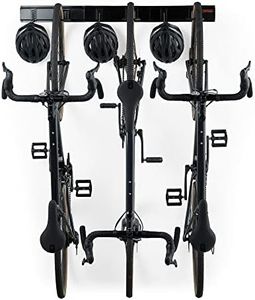 VonHaus Support Vélo Mural - Support Vélo Peu Encombrant pour Garage - Porte Vélo de Route et VTT - Peut Accueillir 3 Vélos et 3 Casques