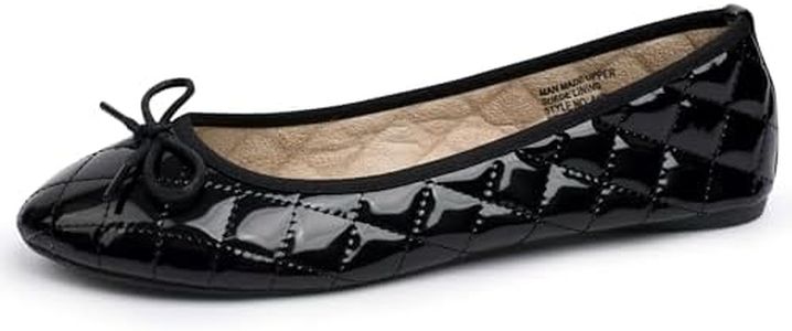 Alpine Swiss Women’s Aster Ballet Flats | Patent Leather Slip-On Shoes | Quilted Pillow Stitch | Rounded Toe | Everyday Comfortable Fashion Footwear PT BLK 6
