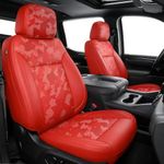 Carlimeki Leather Seat Cover Custom Fit for Chevy Silverado & GMC Sierra 1500 (2019–2026) & 2500HD/3500HD (2020–2026) - Designed for 2nd-Row Seatback - NO Storage Pocket, Front Bucket Seat, Crew Cab