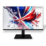 Roxel RM-24F 24 Inch IPS Monitor Borderless Design Computer Monitor, FULL HD 1080P, 75Hz, HDMI+VGA, 99% sRGB 5ms Response Eye Care Flicker Free Low Blue Light, Frameless, (24 inch)