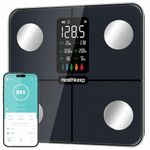 Healthkeep Body Fat Scales | Digital Bathroom Scale Weight Machine with 15 Body Composition Metrics(BMI,Heart Rate,Muscle,Bone ect.), Large VA Display and App Electric Weighing-Scale for Fitness