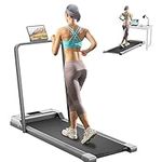 CANMALCHI Under Desk Treadmill Foldable 1-12KM/H Adjustable Speed,Walking Running Machine Portable for Home Cardio Exercise,with Remote Control,Non-Assembly