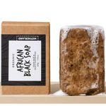 African Black Soap 200g- Raw, Natural and Clarifying - For Acne-Prone Skin, Deeply Moisturises & Soothes - Face & Body Bar for Sensitive, Oily Skin