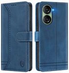 GoodcAcy for Asus Zenfone 10 Case Leather Wallet Book Flip Folio Stand View Magnetic Closure with Card Slots Cover Case Compatible with Asus Zenfone 10 (Blue)