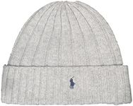 Polo Ralph Lauren Men`s Signature Merino Cuffed Beanie, Light Gray (Pp0054-032), One size