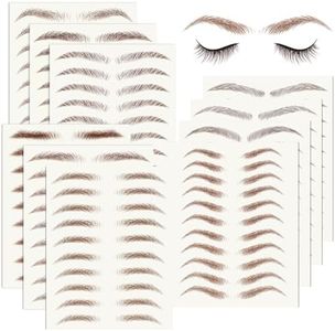 20 Sheets 196 Pairs Eyebrow Tattoo Sticker Waterproof 4D Hair-Like Natural Fake Tattoo Eyebrows Transfers Stickers Peel Off Brows Grooming Shaping Makeup Sticker for Women Girls, Brown