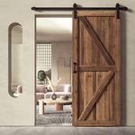 CO-Z 6.6 FT 200cm Sliding Barn Door Kit Wood Door Hardware Closet Set Carbon Steel Barn Door Hardware Kit 100KG Barn Door Sliding Track Up to 100cm Wide Sliding Door Panel (6.6 FT 200cm)