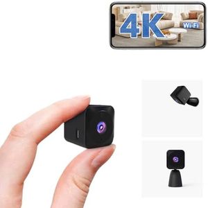 Camara Espia 4K HD Mini WiFi Oculta Cámara Espía para Ver En El Movil, Interior/Exterior Mini Cámaras De Vigilancia inalambricas Larga Duracion Spy CAM con Visión Nocturna Detección De Movimiento (XS)