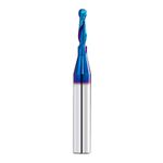 CNC Router bits Carbide Ball Nose End Mill with Nano Blue Coating 1/4inch Shank 1/8inch Cutting Dia for Side Milling End Milling, Finish Machining