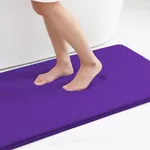 Smiry Memory Foam Bath Mat 36" x 24", Extra Soft Absorbent Bathroom Rugs Non Slip Bath Rug Runner for Shower Bathroom Floors, Deep Purple