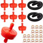 ZAMDOE 8 Pcs Fuel Filter for Lawn Mower, Fits 1/4" I.D. Fuel Line, for 298090 394358S 5098K AM38708 7-6572 AM107314 5018 Red Inline Fuel Filter, with 2 Fuel Hose & 16 Clamps