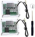 WWZMDiB 2 Pcs XH-W1209 12V Temperature Controller LED Display -50~110℃ with housing and 50 cm Temperature Probe 12V Thermostat