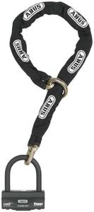 ABUS Combinaison Cadenas-chaîne - Granit 58 + 12KS Black Loop - Antivol Moto composé d'un Cadenas et d'une chaîne - Niveau de sécurité 19, 120 cm