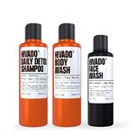 Hivado Head to Toe trio Combo Pack of 3 (Daily Detox Shampoo, Body Wash, Face Wash)