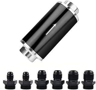 EVIL ENERGY Inline Fuel Filter 100 Micron with 6AN 8AN 10AN Adapter Universal 50MM