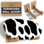 Ho Stevie! Surfboard Wall Mounts - Real Wood Racks + Cork Padding - Display Any Surf Board - Easy Installation