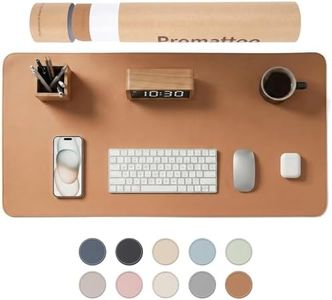 PROMATTOO Oversized Non-Slip Desk Pad Protector – Grips Desk Firmly, Anti-Slip Like You've Never Seen! Vegan Leather Waterproof Laptop Mat for Keyboard & Mouse – Large Office Pad– Caramel Brown