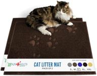 Andalus Large Cat Litter Mat, Pack of 2 - Waterproof, Non-Slip & Easy to Clean Cat Litter Box Mat for Extra Efficient Pet Litter-Trapping, Brown (30” X 18”)