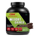 CBM CREATE BULK MUSCLE Cbm Weight Gainer (Chocolate, 3Kg) Pack Of 1Pc, Powder