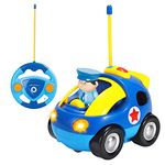 SOKA My First Remote Controlled Racing Car for Toddlers with Sound and Light Toy Car RC Birthday Gift Present Police Racer for Kids Children Boys Girls 18 Months and Up - Dark Blue