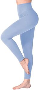 SINOPHANT Women's High Waist Opaque Leggings with Abdominal Control for Sports Yoga Gym, #1 Pack Light Blue, L/XL