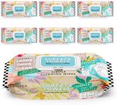 Juniper CLEAN 6 Packs Surface Cleaning Wipes Bleach Free, Thick & Large Dispose, All-Purpose Cleaner for Bathroom, Kitchen, Office, 600 Count Soft Flow, Biodegradable, No Scent