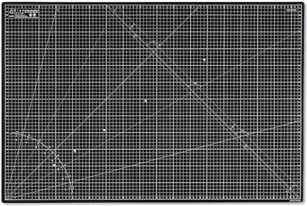Elan Cutting Mat A1 Black and Taupe, 5-Ply Craft Mat, Self-Healing Cutting Board Craft, Art Mat, Self Healing Cutting Mat 90 x 60, Dressmaking Accessories for Sewing, Quilting, and Crafting