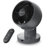 MYCARBON Cooling Fan Oscillating Air Circulator Quiet Desk Fan for Bedroom, Desktop, 20dB Ultra-Quiet, Energy Efficient, Remote Control, Powerful, Turbo Wind, 10 Speeds, ON/OFF Timer (Grey)