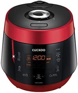 (CRP-P1009S) Red - CUCKOO 10-Cup Pressure Rice Cooker & Warmer, 12 Menu Options, Non-Stick Inner Pot