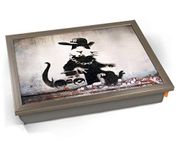 KICO Banksy Rap Rat Cushioned Bean Bag Breakfast Bed Lap Tray Desk - Chrome Effect Frame