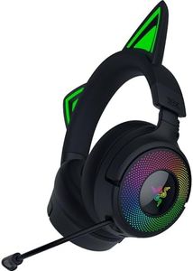 Razer Kraken Kitty V3 Pro Wireless RGB Gaming Headset: Chroma RGB Kitty Ears - 2.4 GHz, Bluetooth 5.3, USB A - Super Wideband Mic - 40mm Drivers - THX Spatial Audio - Comfortable Ear Cushions - Black