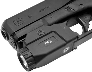 HiLight Tactical P4X Series 1150 Lumen Pistol LED Strobe Flashlight with Infinity Rail Sliding Mount | 22000 Candela | Holster Friendly | Magnetic Rechargeable for Glock, Sig, S&W, Springfield - Black