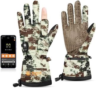 SAVIOR HEAT Heated Gloves for Hunting, Camouflage Hunting Gloves for Men Women Touchscreen Hunting Heated Gloves for Hunting, Fishing, Shooting, Cold Weather (Rock, M/L)
