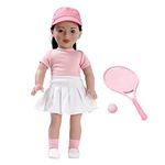 DOLLFUN World Girls 18" Emily (Asia) Fashion Doll Set - Styling Hair, Clothes, Shoes & Accessories, Black Hair & Brown Eyes