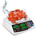 Waterproof Price Computing Scale, 66lb Digital Commercial Food Meat Produce Weight Scale for Farmers Market, Seafood, Rechargeable, Washable, Not for Trade