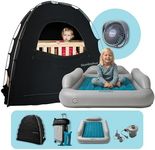 SlumberPod Perfect Pair Bundle with Fan Includes The Original Blackout Sleep Tent Pack n Play Cover, Blocks 95% Light & SlumberTot Inflatable Toddler Bed Portable Kids Air Mattress, Travel & Home Use
