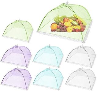 Pop-Up Mesh Screen Tent Umbrella, SPANLA 8 Pack Colored Food Cover Net for Outdoors, Screen Tents, Parties Picnics, BBQs, Reusable and Collapsible,17 Inches