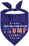 Trump 2024 Dog Bandanas, Take America Again Dog Kerchief, Patriotic Theme Square Pet Scarf Dogs Gifts