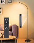 YTDRGB LED Floor Lamp, Tall Industrial Floor Lamp Design for Reading, Crafting, Work, 15 W 1500 LM Bright Reading Floor Lamp with Remote and Touch Control, for Living Room, Bedroom and Office