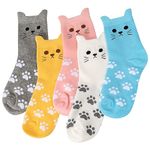 AGRIMONY Women Cat Socks for Women Teen Girls Ladies-Funny Cute Unique Birthday Gifts for Mom Wife Girlfriend Novelty Cool Animal Socks-Mothers Day Gifts Ideas for Cat Lovers Stocking Stuffers-5 pairs